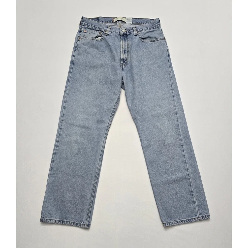 Levis 505 Regular Fit Jeans Mens 34x29 Light Wash Blue Straight Leg Vintage 1993